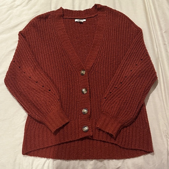 American Eagle Outfitters Sweaters - American Eagle Cozy Knit Button-Up Sweater Cardigan in Rust